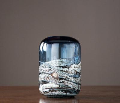 Orange Red Hot Sale Modern Simple Ripple Glass Vase Creative Home Flower Can Be A Hair