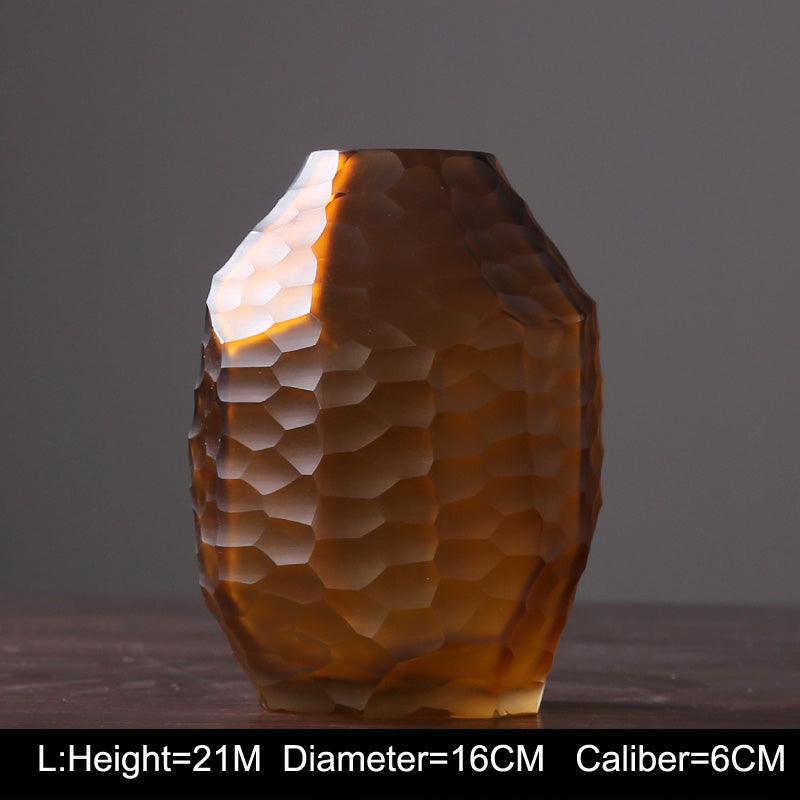 Retro Vase Geometric Rhombus Creative Glass Polygonal Bedroom Dried Flower Vase