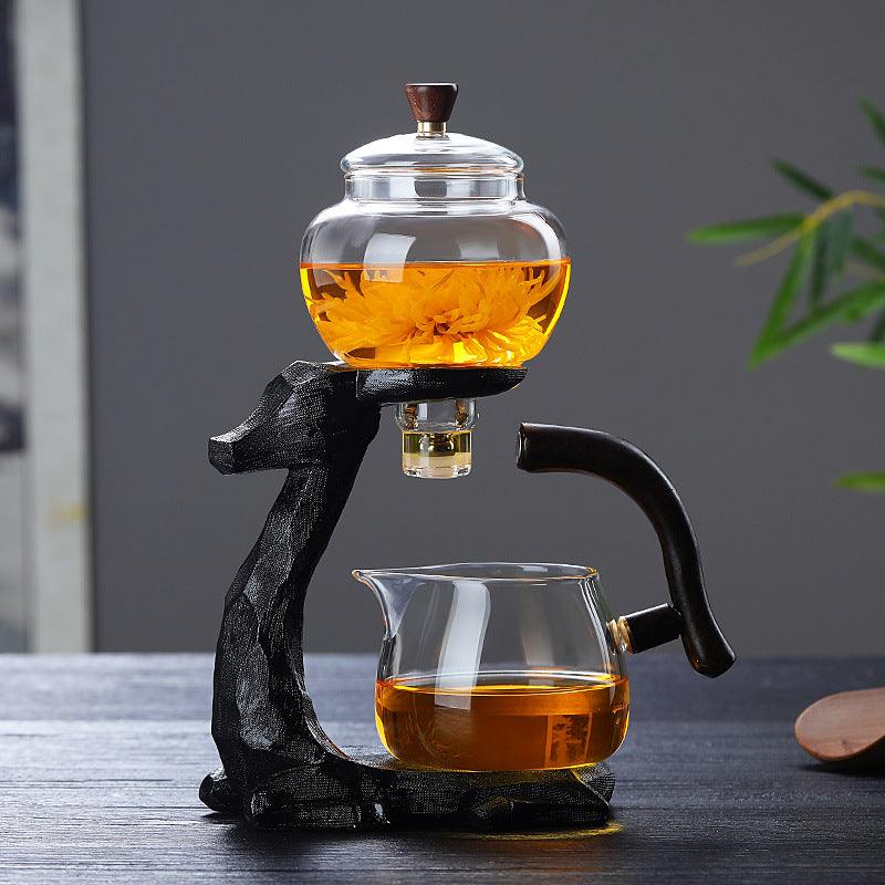 Automatic glass kung fu tea set