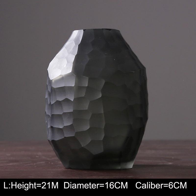 Retro Vase Geometric Rhombus Creative Glass Polygonal Bedroom Dried Flower Vase