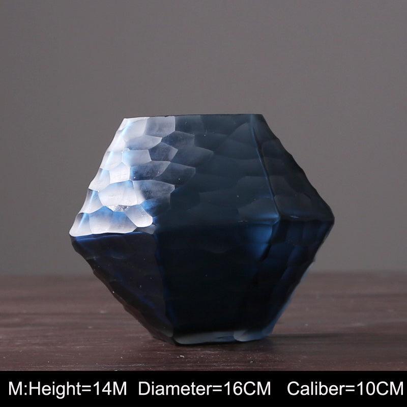 Retro Vase Geometric Rhombus Creative Glass Polygonal Bedroom Dried Flower Vase