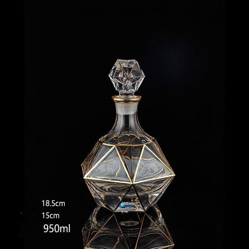 2 pieces of gold crystal whiskey glass