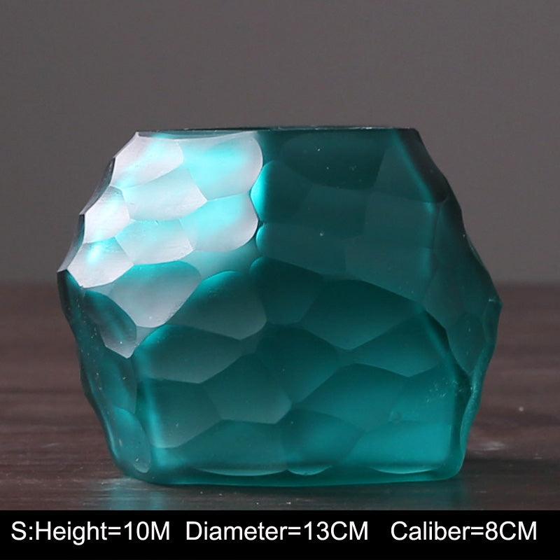 Retro Vase Geometric Rhombus Creative Glass Polygonal Bedroom Dried Flower Vase