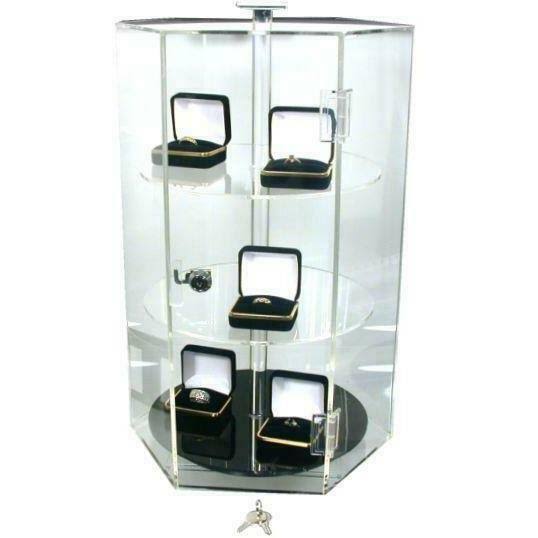 Findingking 1107 Revolving Locking Display Case Counter Top WXF1s