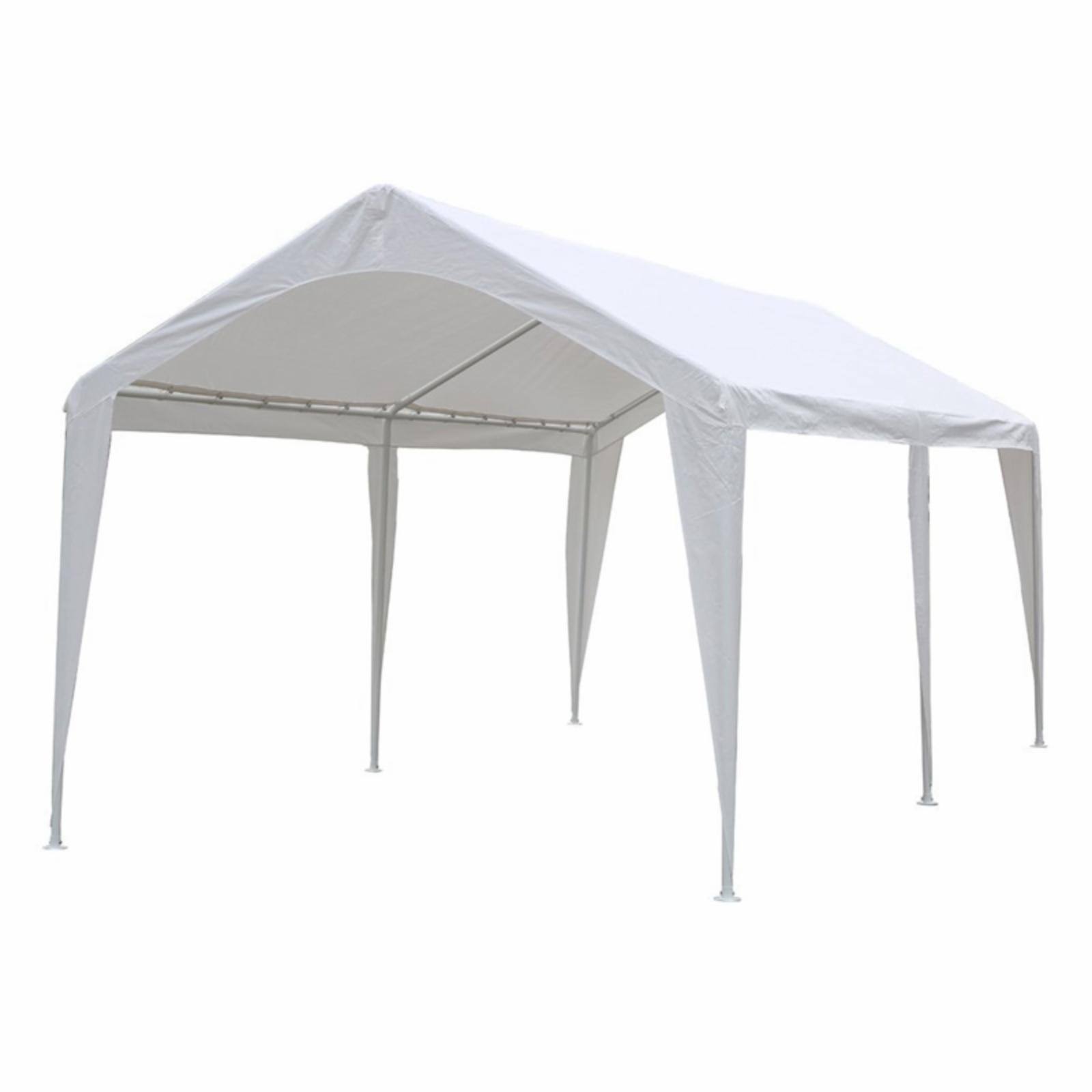 Abba Patio 10 x 20-Feet Outdoor Carport Canopy with 6 Steel Legs, White ...