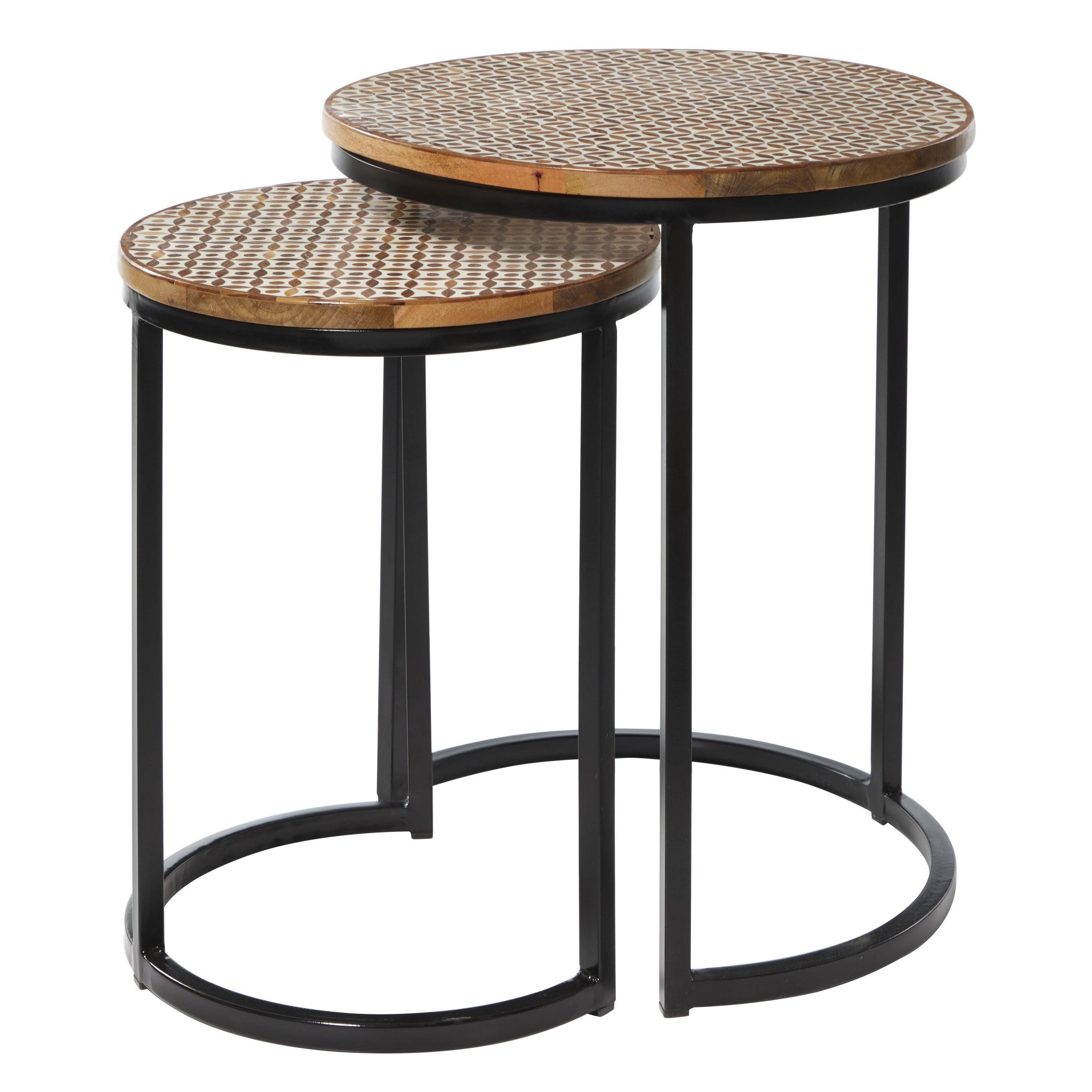 Decmode 25 inch, 21 inch Multi Colored Metal Contemporary Accent Table