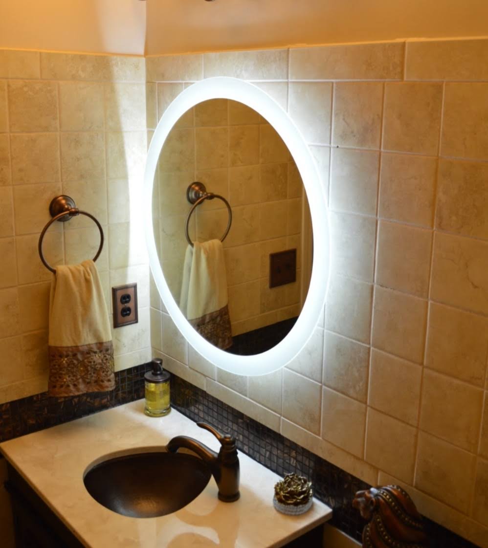 SideLighted LED Bathroom Vanity Mirror 28x22 Wide x 28x22 Tall