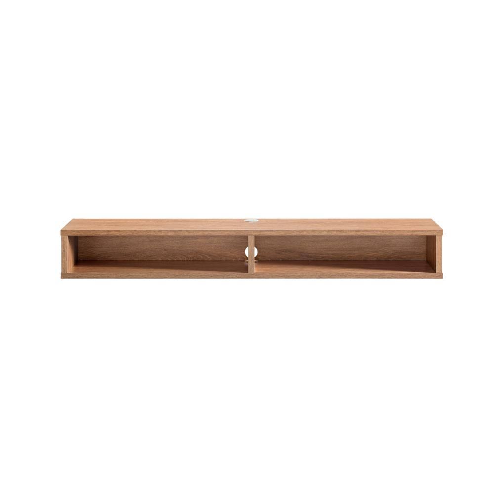 Furniture of America Evaine 60 in. Weathered Oak Wood Floating TV Stand