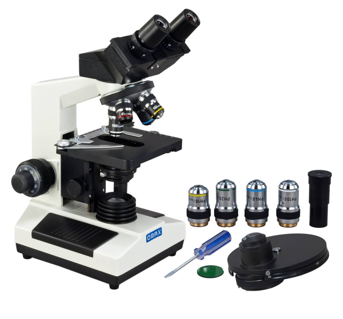 OMAX 40X1600X Compound Binocular Biological Microscope W Phase