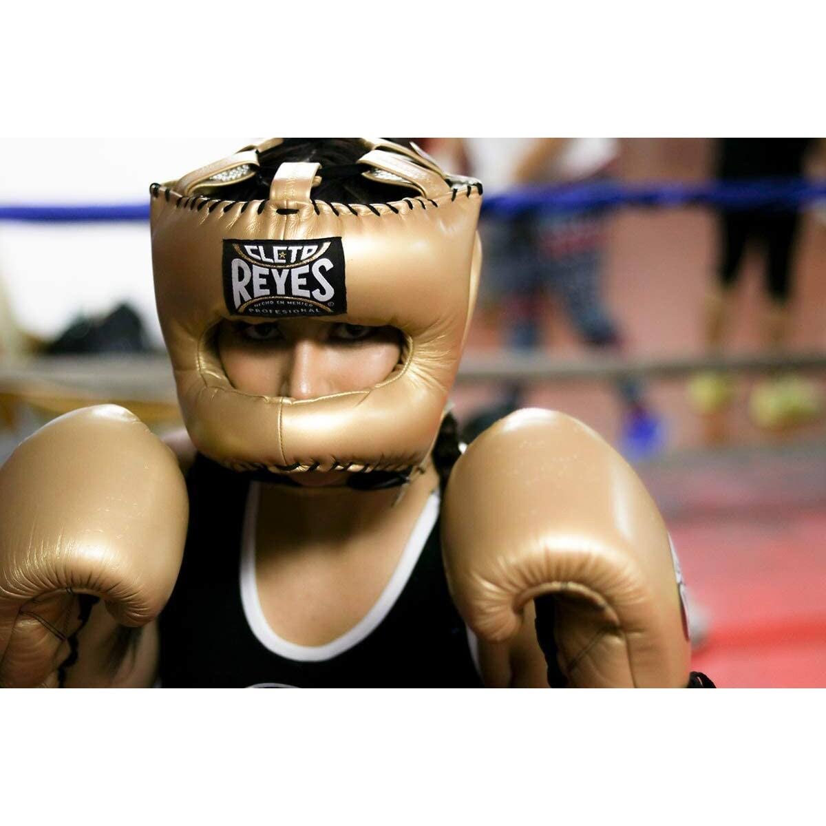 Titanium Cleto Reyes Traditional Leather Boxing Headgear with Nylon Face Bar 