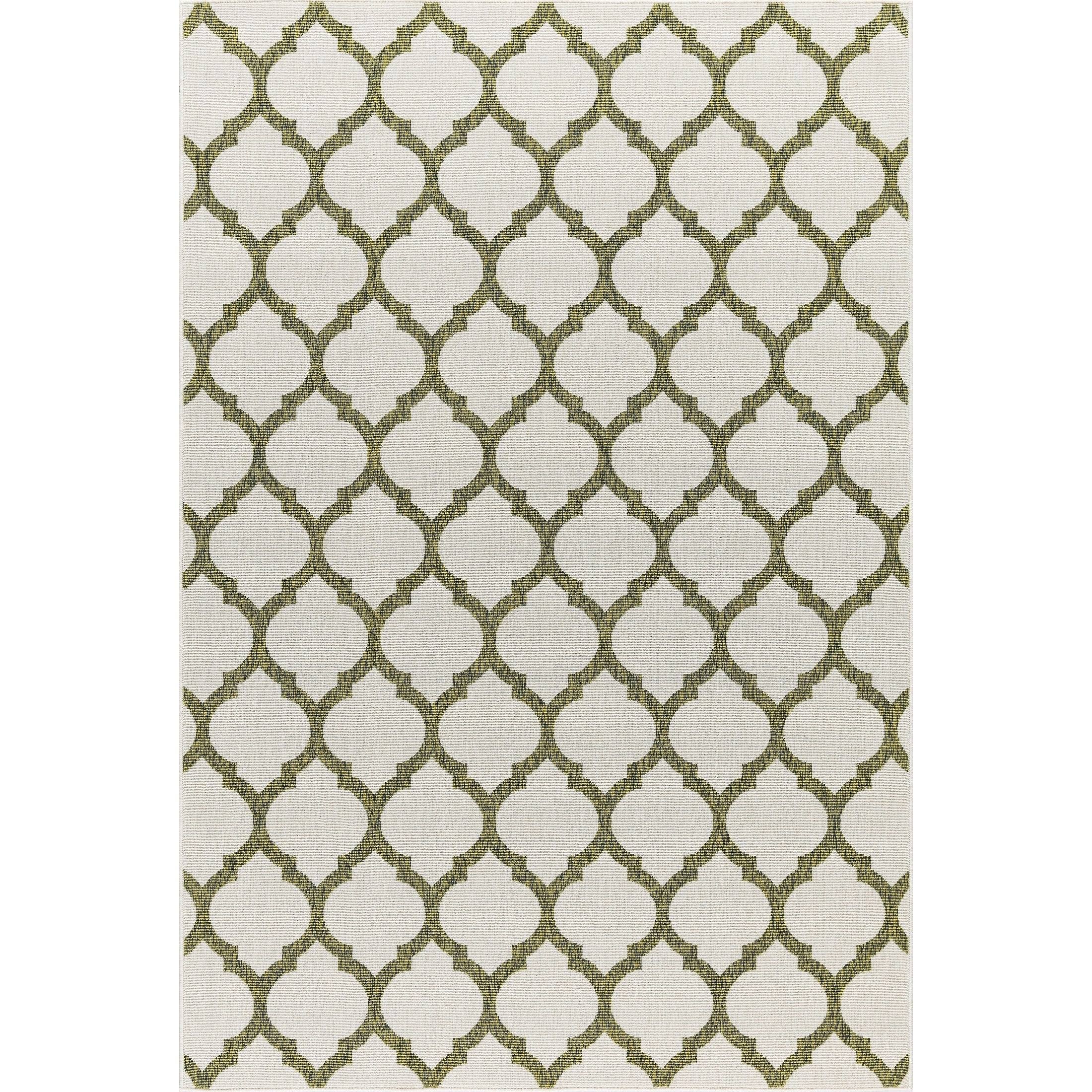 Details about   Anne High Quality Indoor Outdoor Area Rug Trellis Pattern Beige Green 