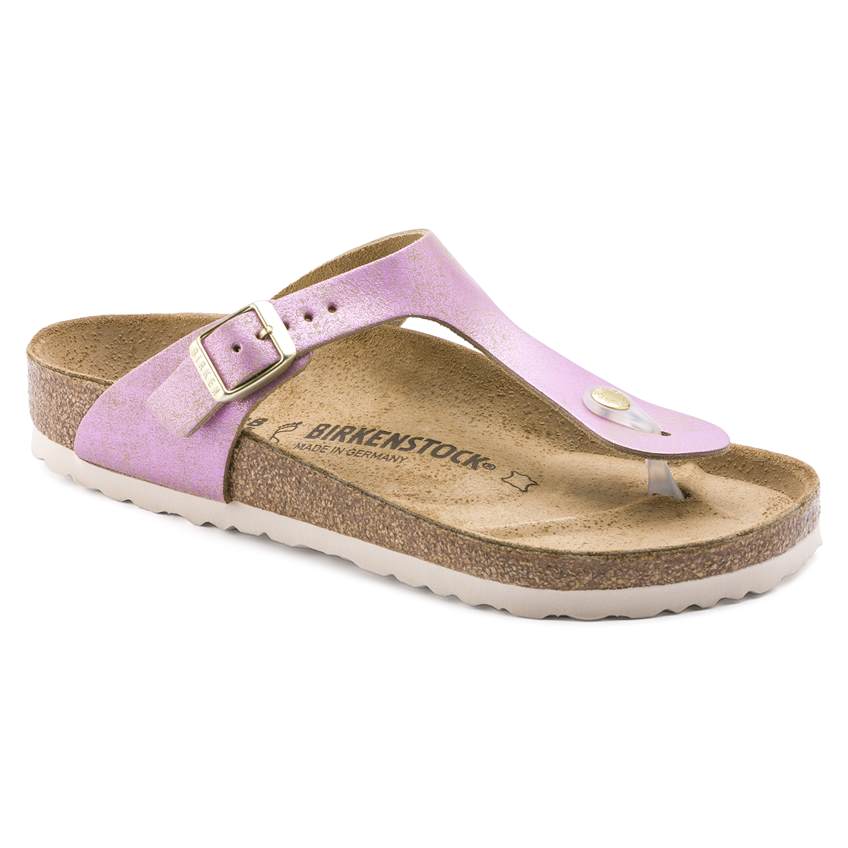 Gizeh Suede Leather Washed Metallic Pink