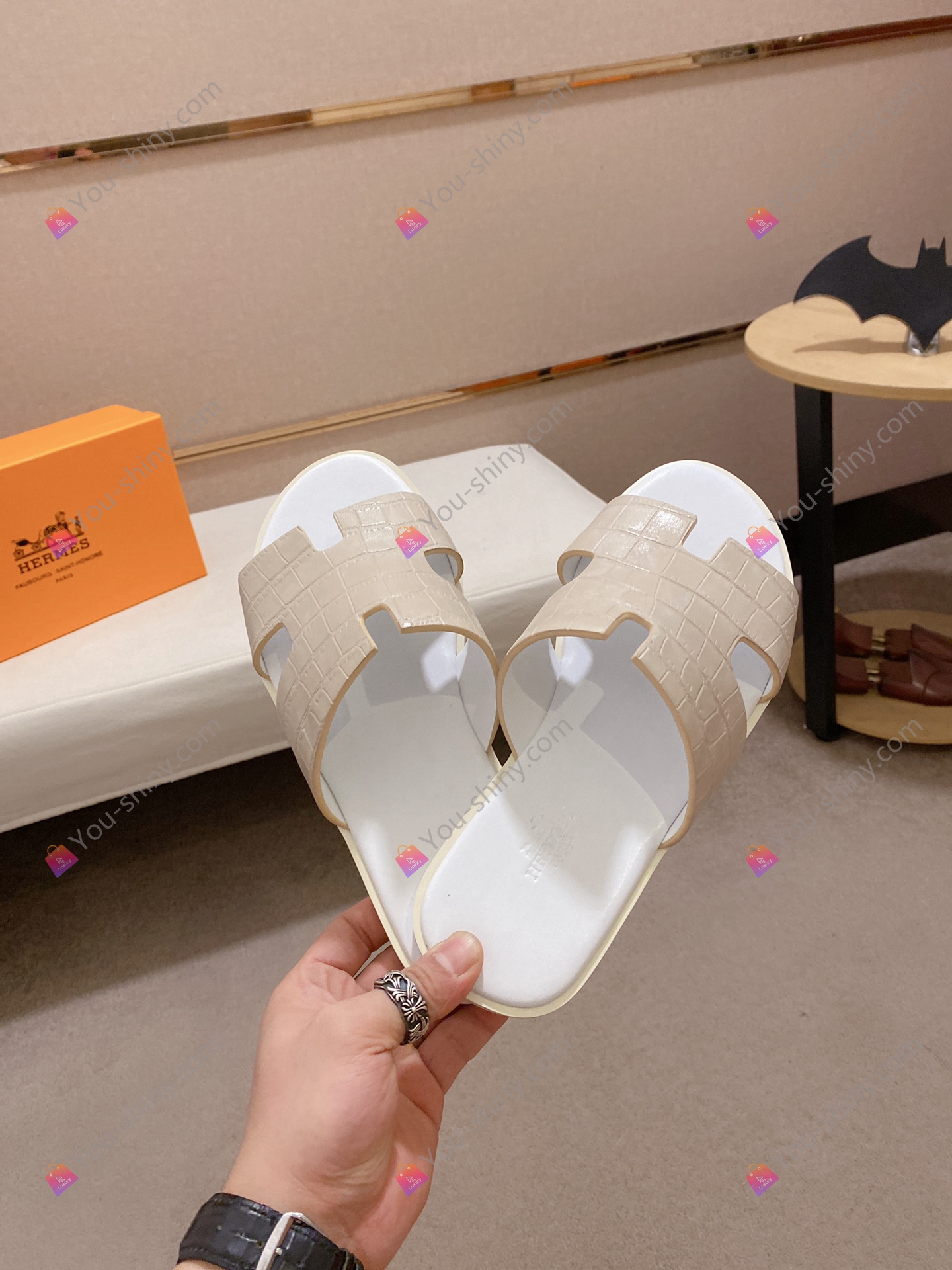 Hermes slippers You Shiny