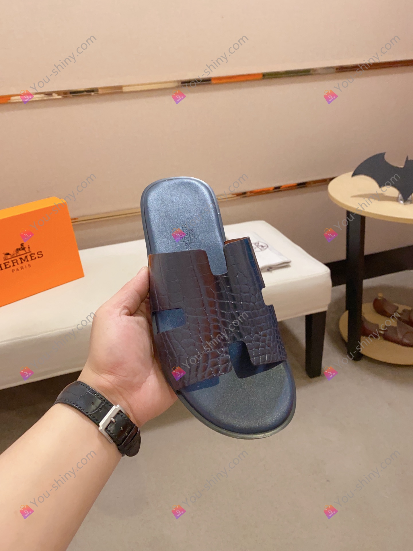 Hermes slippers You Shiny