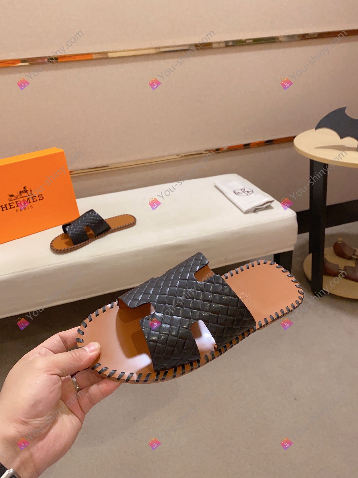 Hermes slippers You Shiny