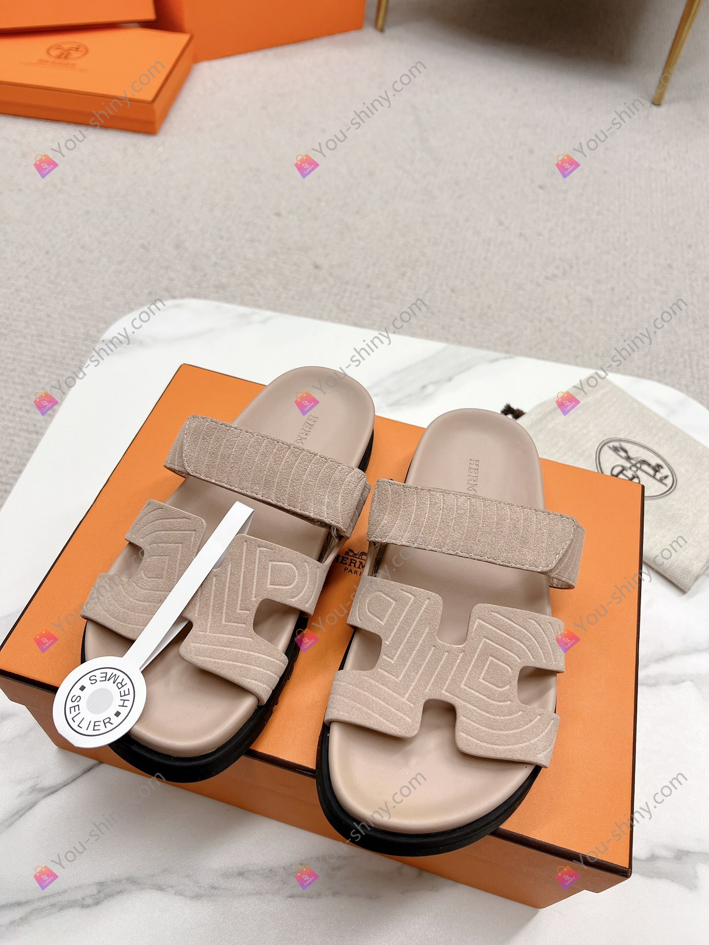 Hermes slippers You Shiny