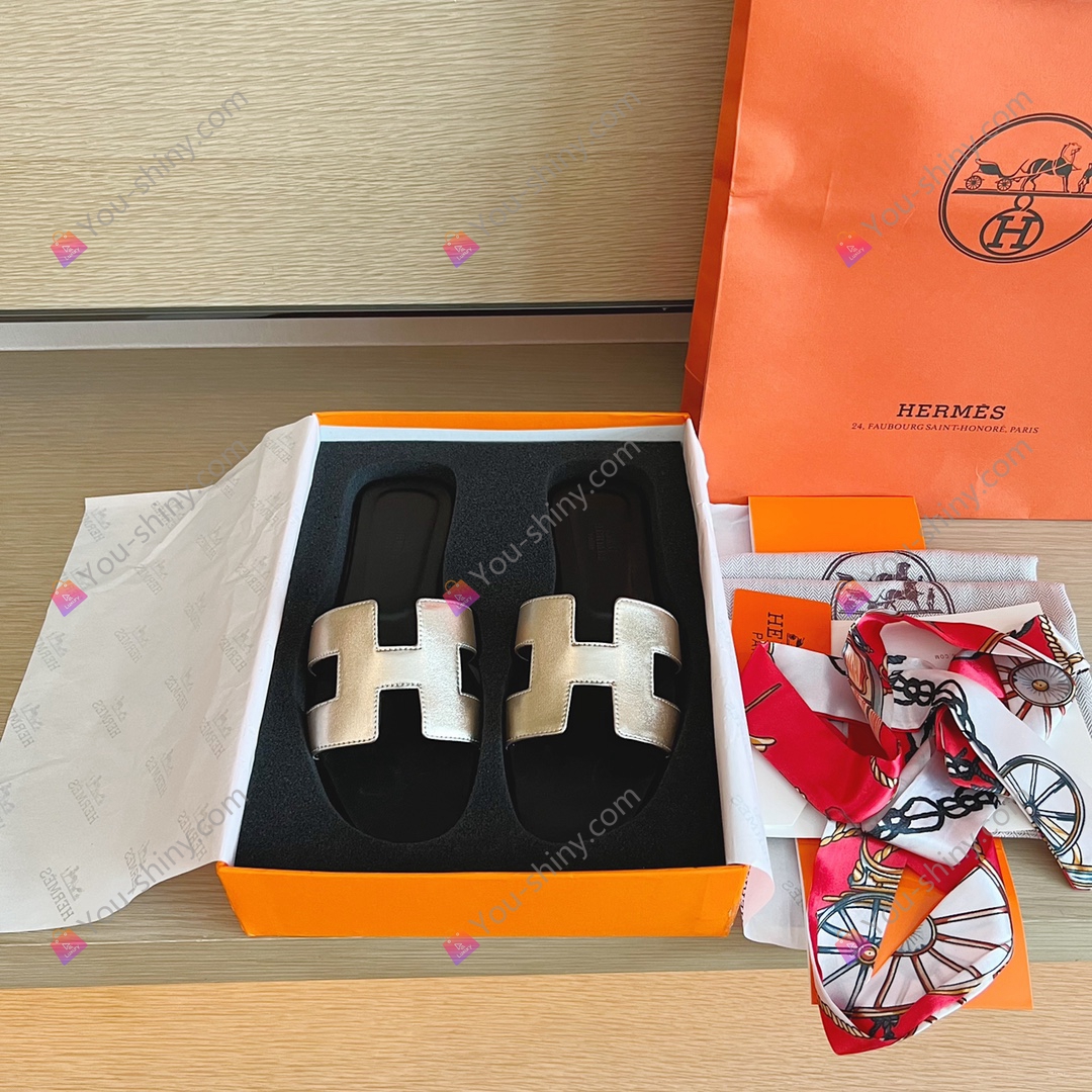 Hermes slippers You Shiny