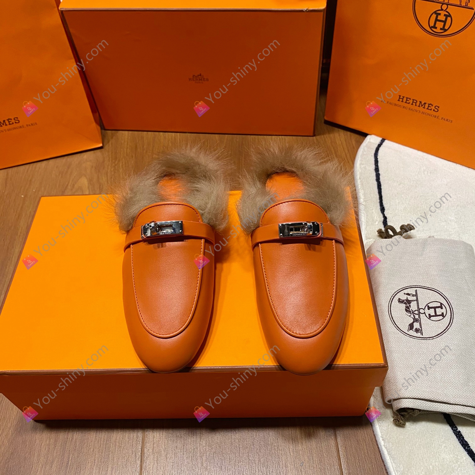 Hermes slippers You Shiny