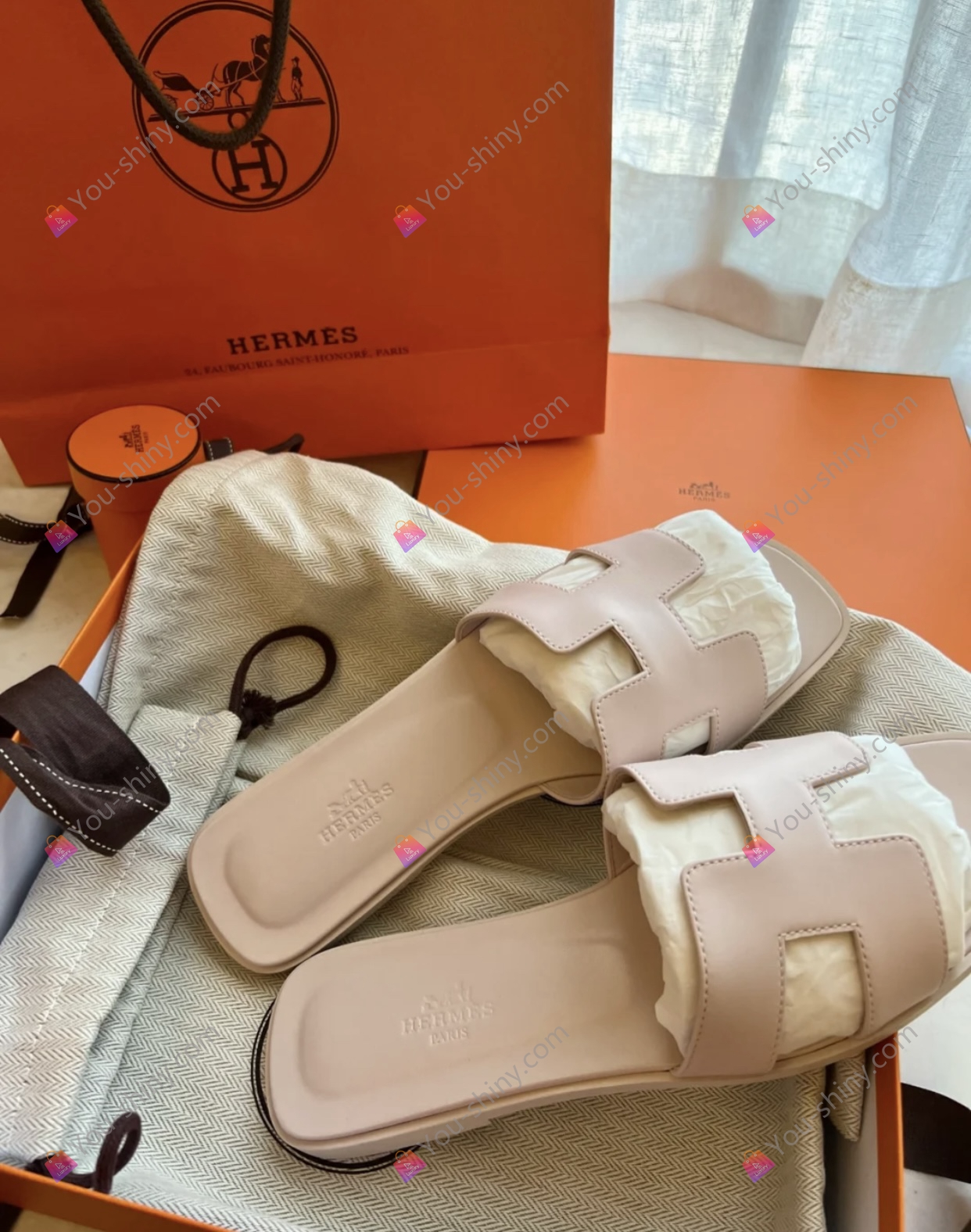 Hermes slippers You Shiny