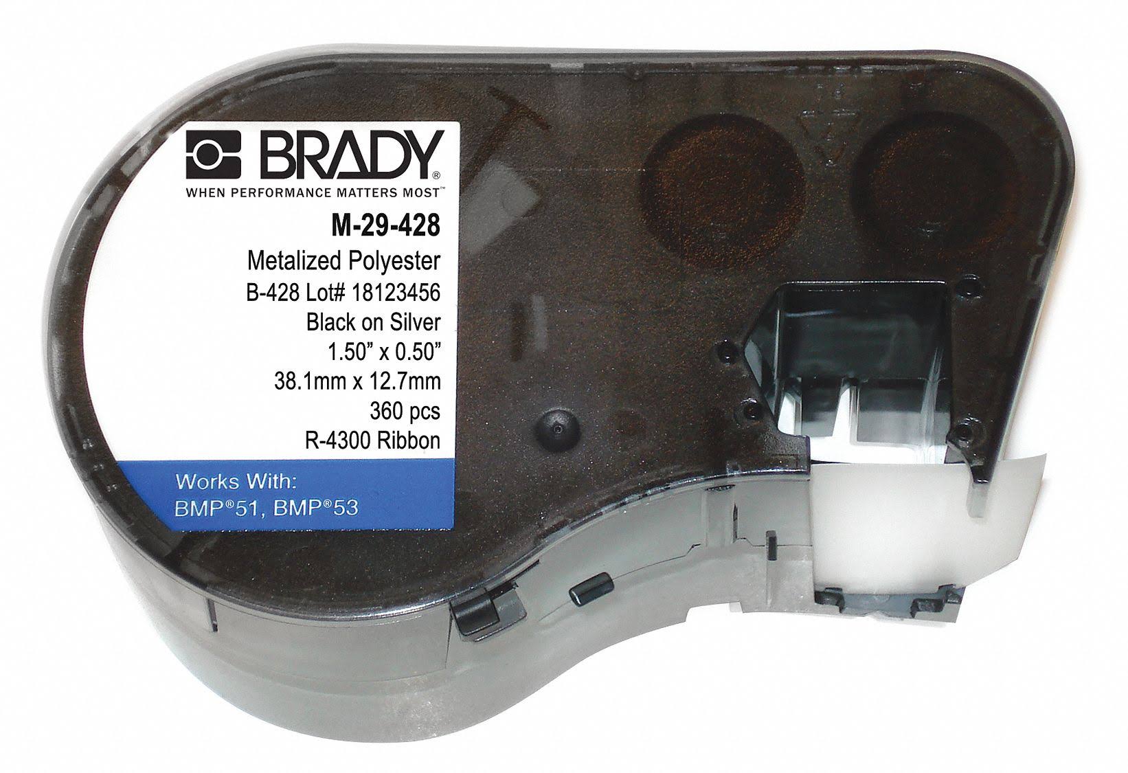 Brady m-60-428 Label Kassette schwarz/silber Polyester