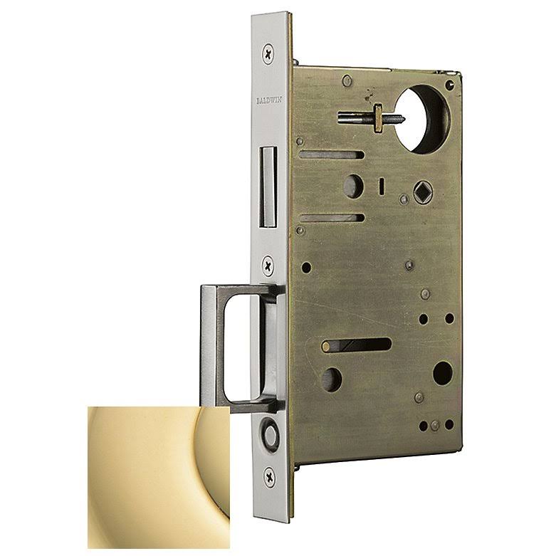 Baldwin 8602031 Pocket Door Lock Pull Non Lacquered Brass WXF02