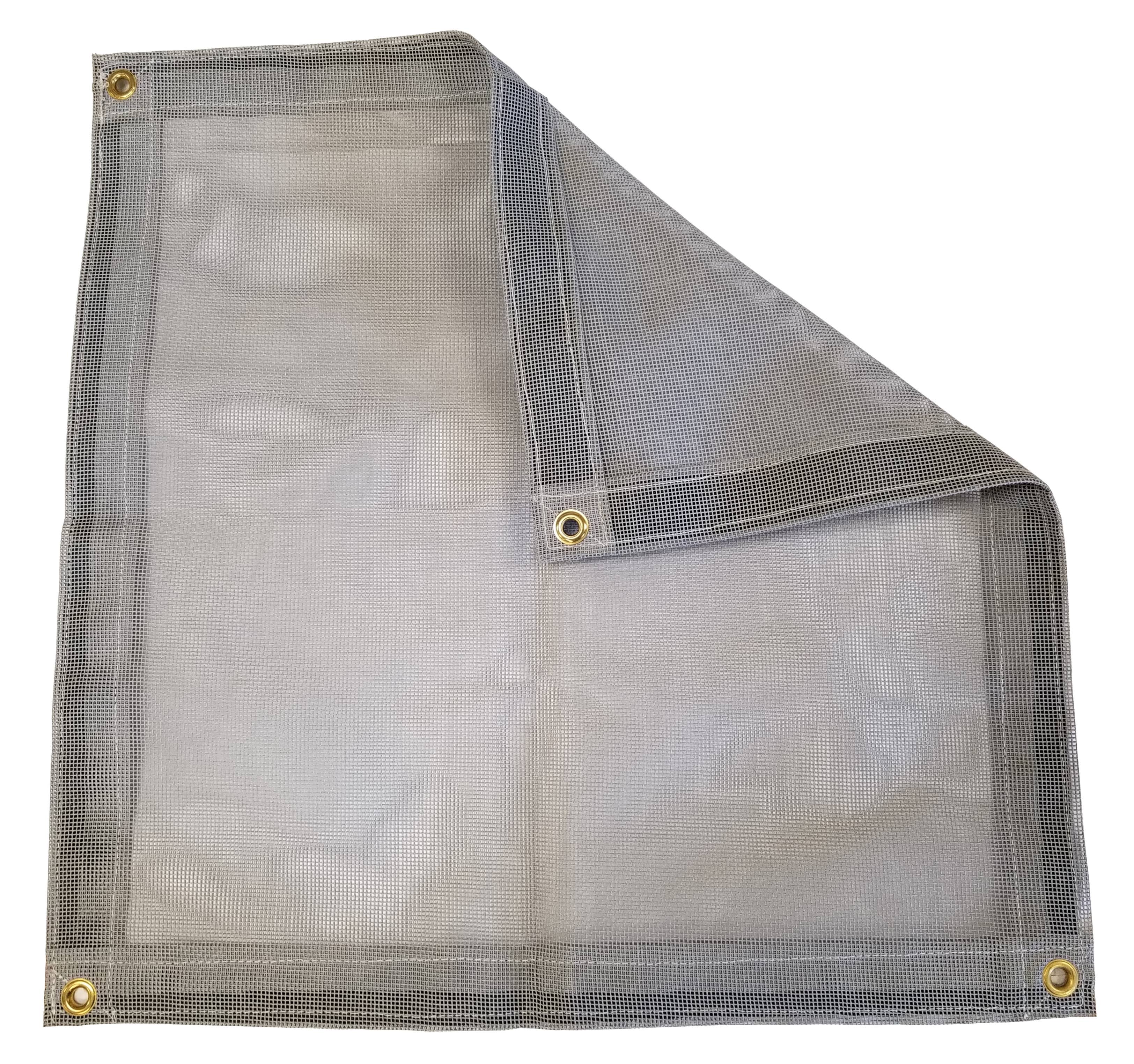 Harpster Tarps 10& x 16& Gray Vinyl Coated Mesh Tarp 10 oz. WXF02