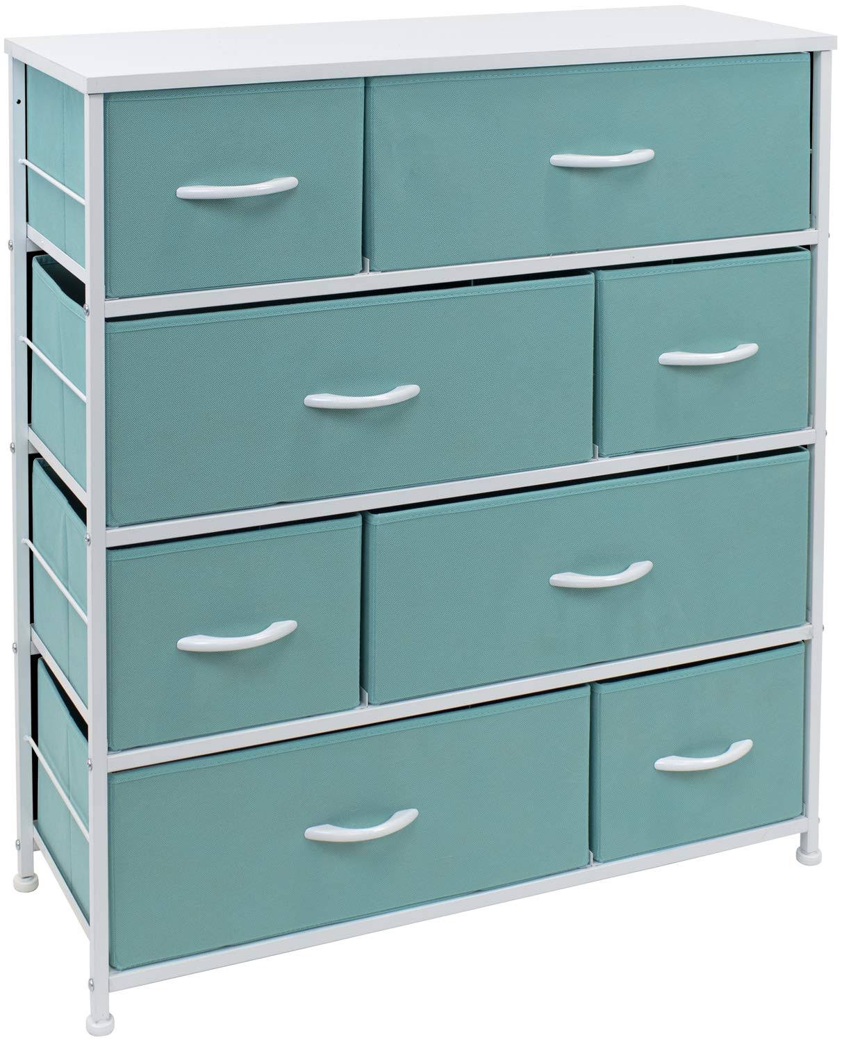 Sorbus 8 Drawers Chest Dresser Aqua Wxf 02 3179