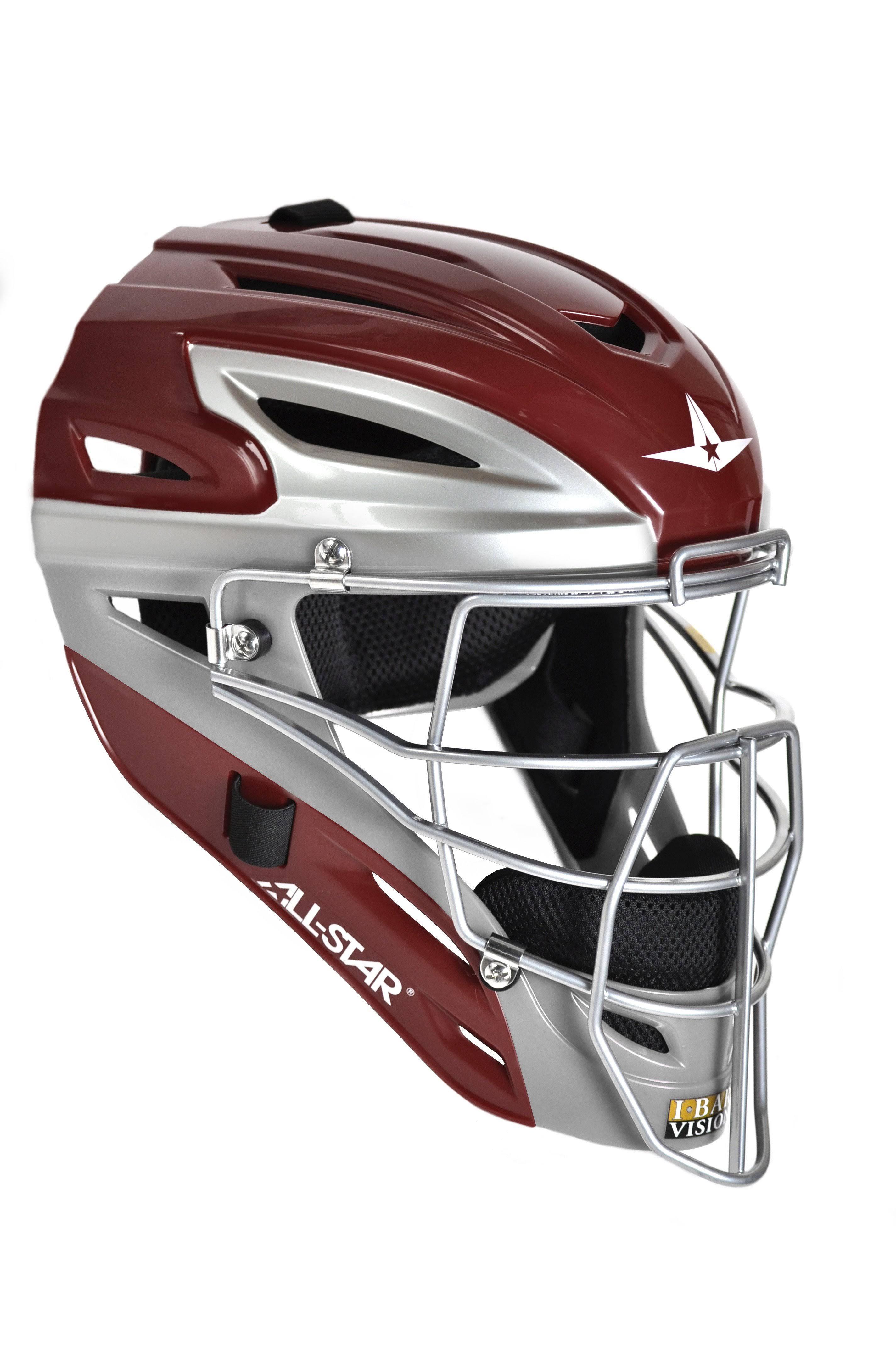 AllStar MVP4000 TwoTone Adult Catcher&s Helmet Maroon WXF02