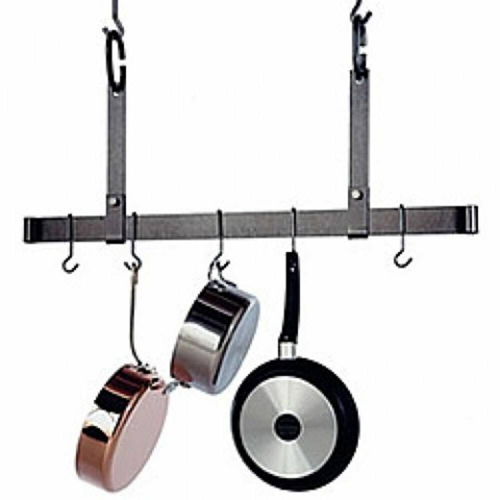 Enclume Hammered Steel Adjustable Ceiling Bar Pot Rack 48x22 WXF02
