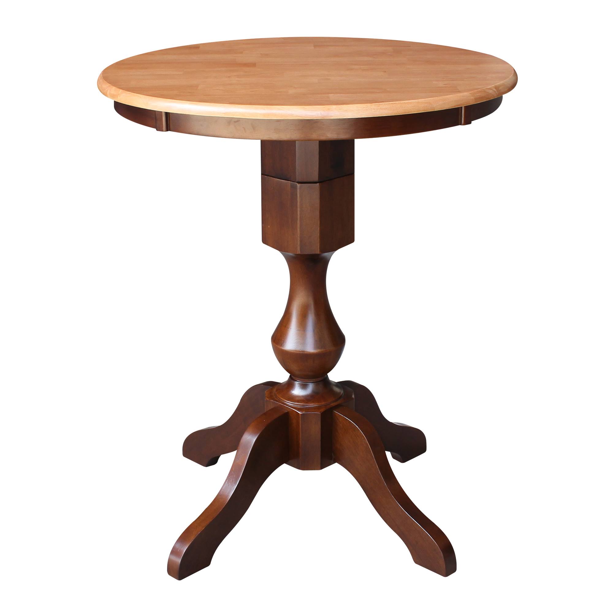 International Concepts 30x22 Round Pedestal Counter Height Dining Table 