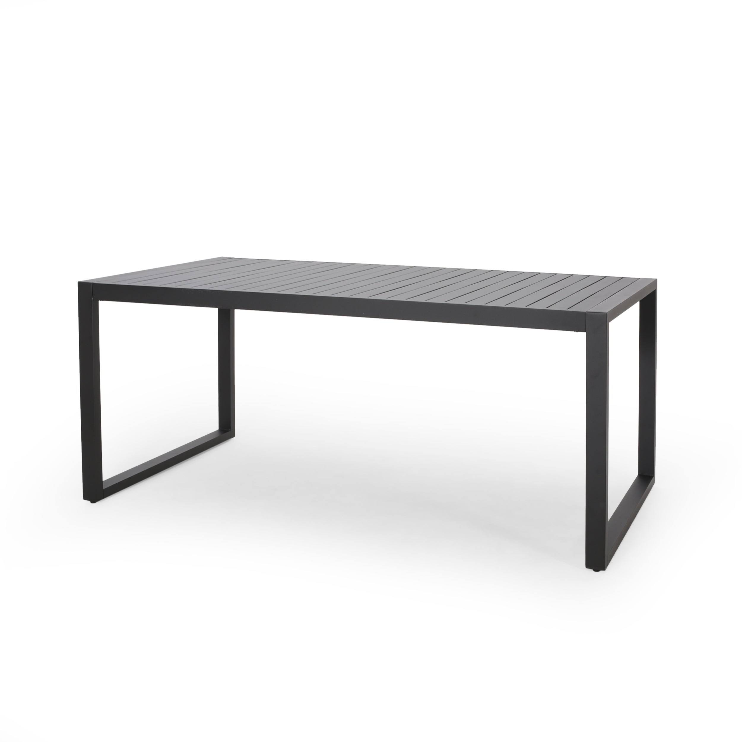 Navan Outdoor Aluminum Dining Table by Christopher Knight Home Black
