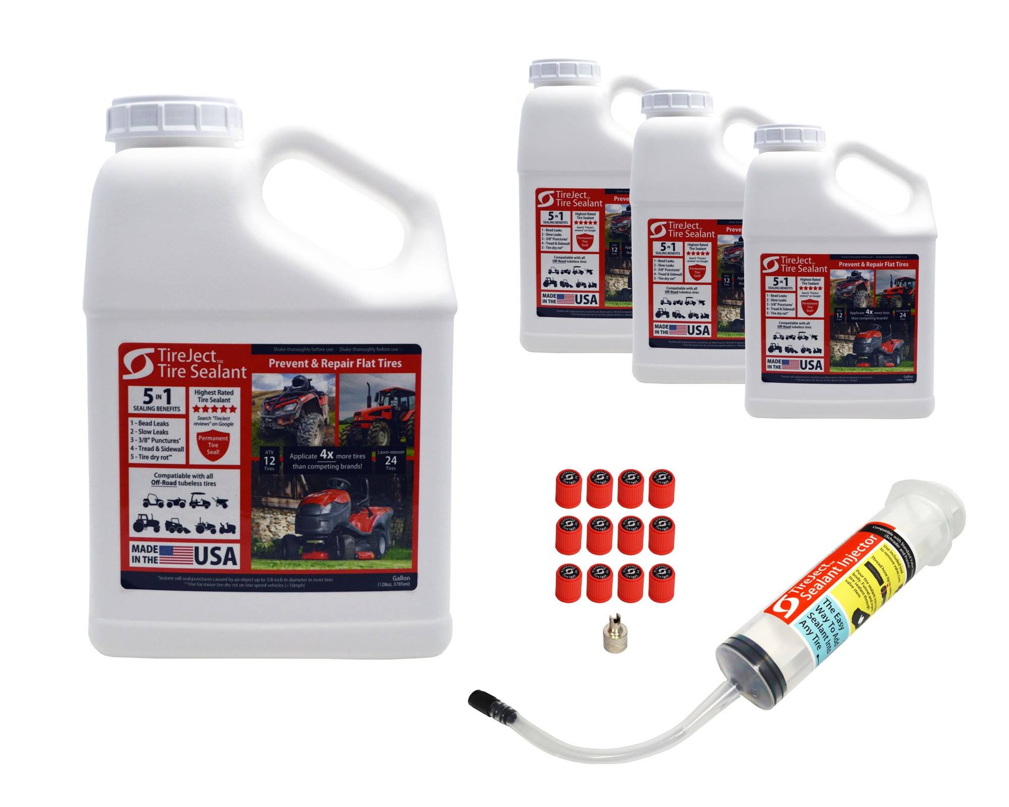 TireJect Tractor Tire Sealant Tire Protection Kit 4 Gallon Case