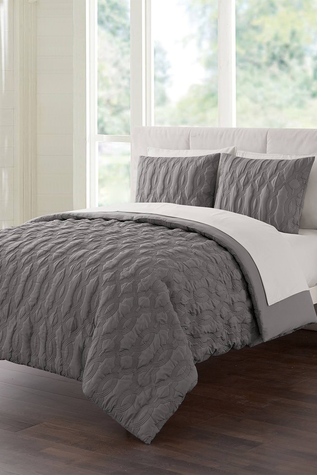 King Linx Embossed Bed in A Bag Comforter Set Gray Vcny Home WXF02