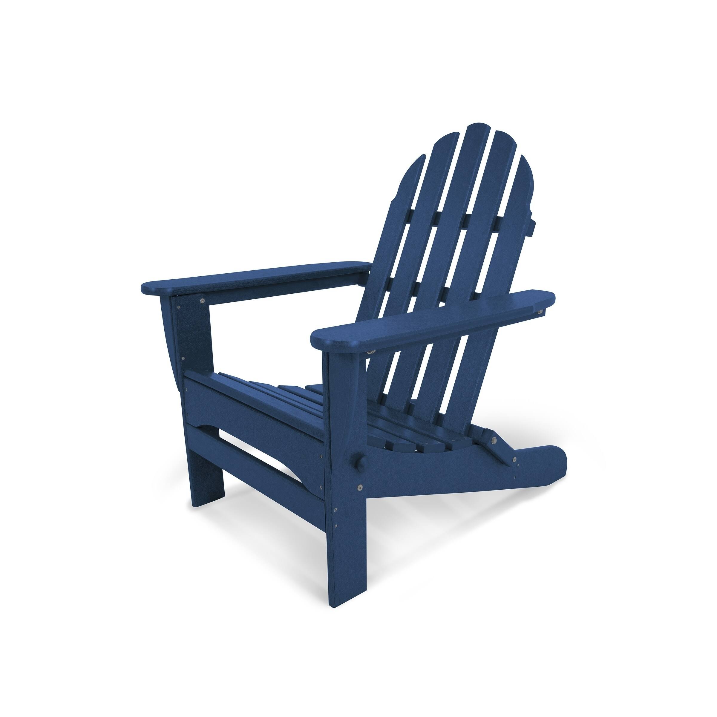 POLYWOOD Classic Folding Adirondack Chair Navy WXF02