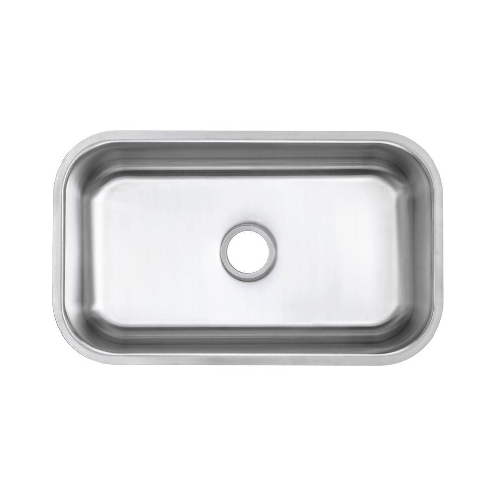 Glacier Bay Undermount 18 Gauge Stainless Steel 30 In 0 Hole Single