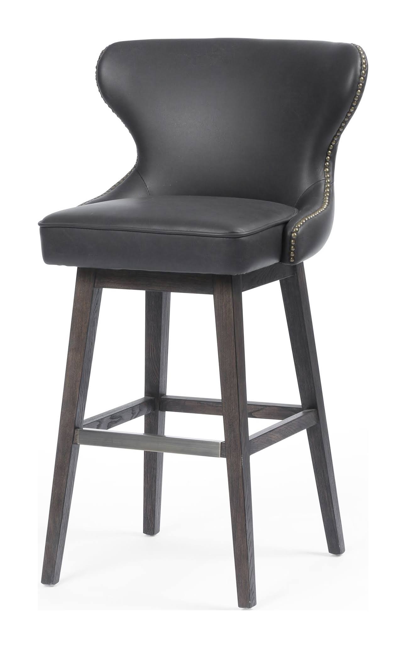 Four Hands Julie Swivel Bar Stool, Distressed Black WXF02