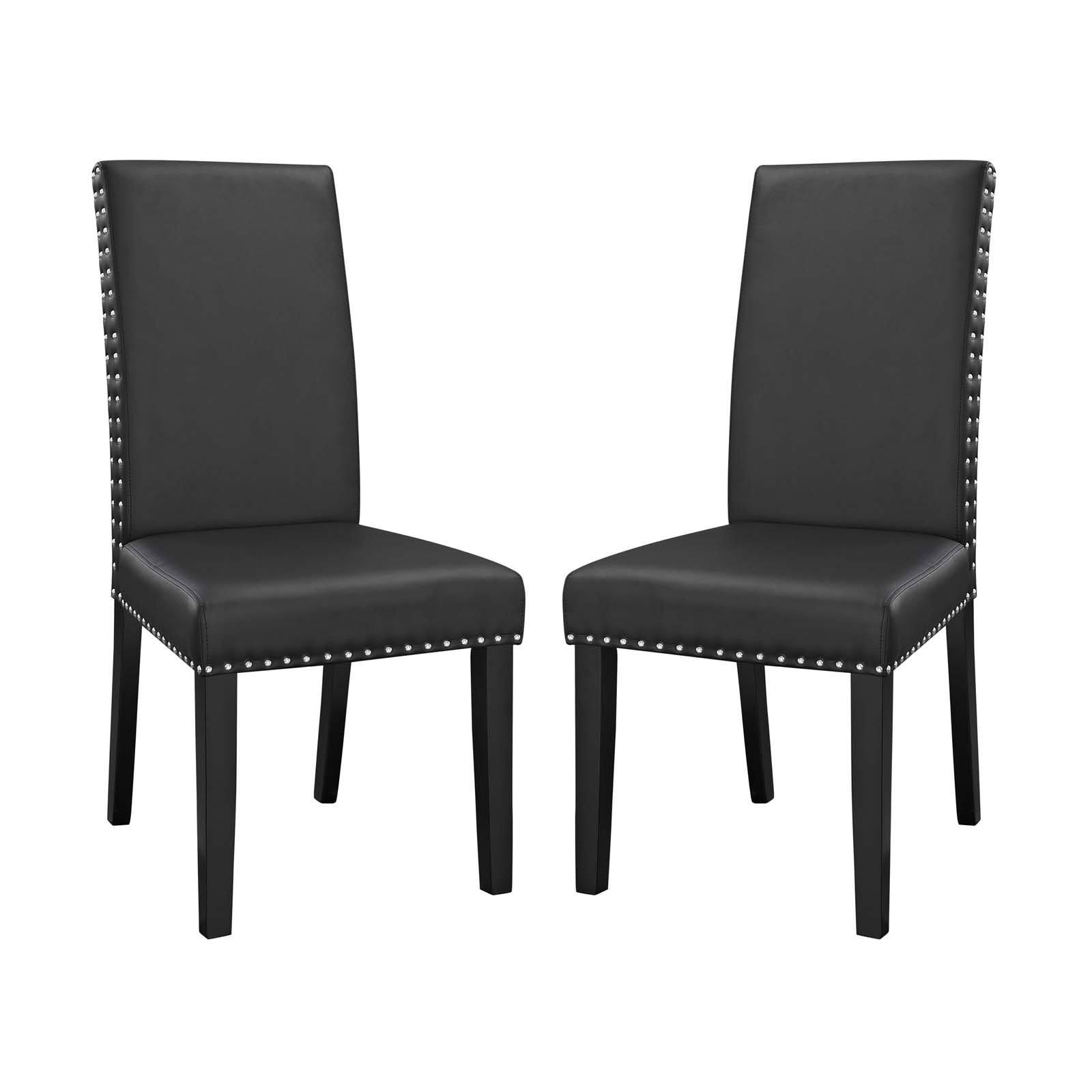 Modway Parcel Dining Side Chair Vinyl Set of 2 - Black - WXF-02