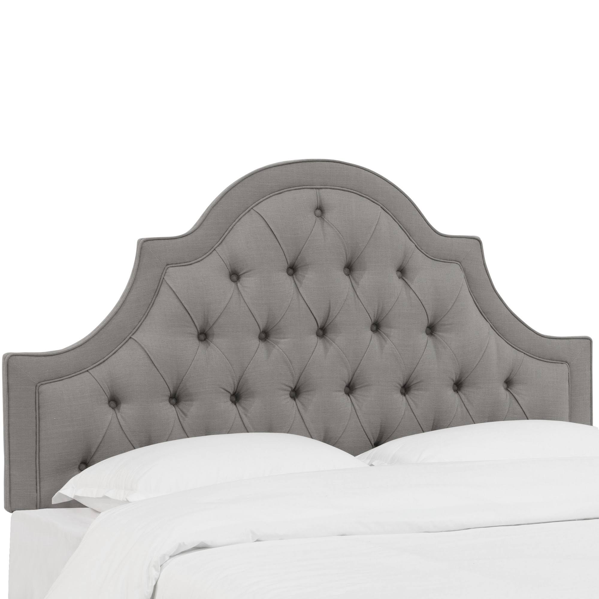 Bella High Arch Tufted Headboard Queen Linen Gray Skyline Furniture WXF02