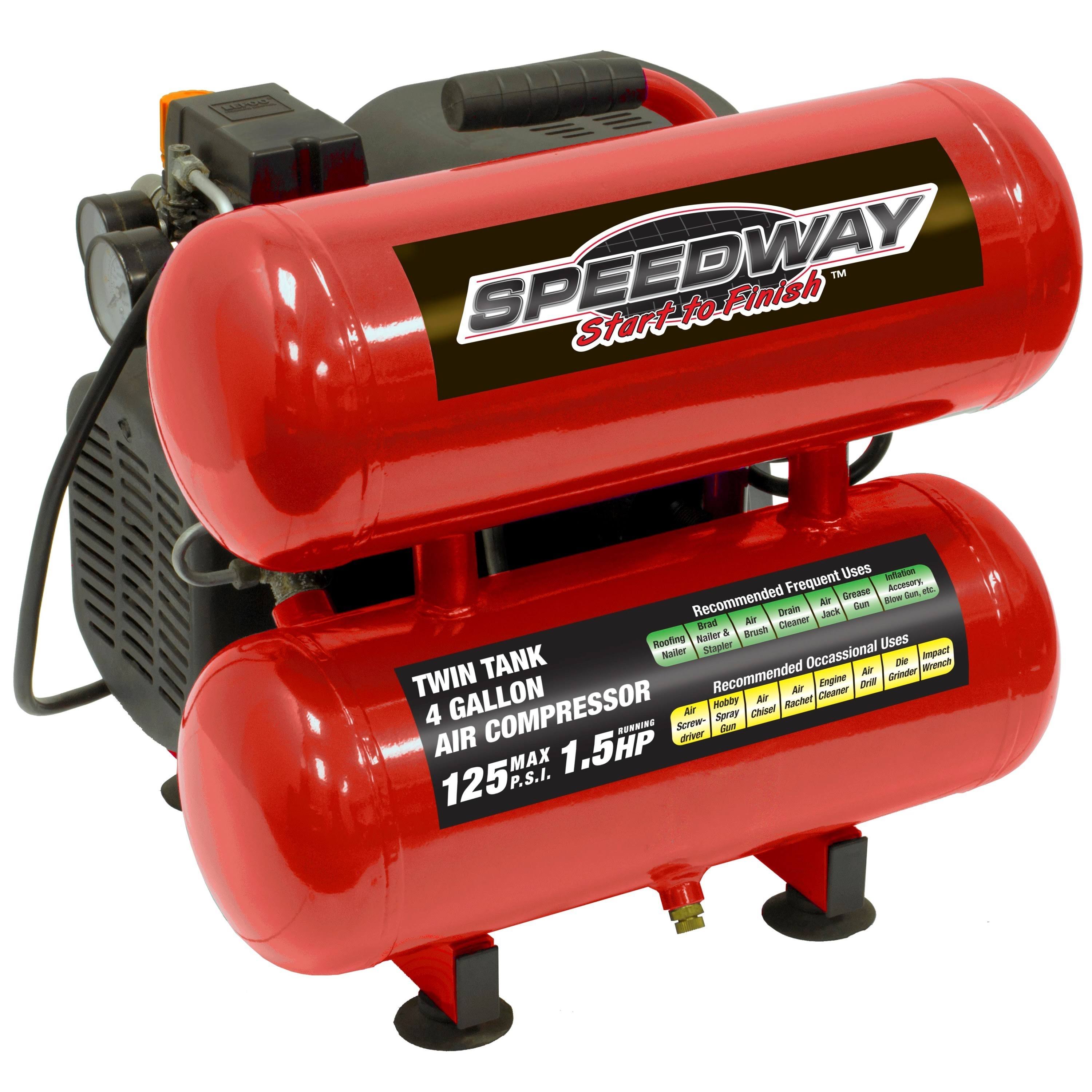 Speedway 4Gallon Twin Stack Oil Lube Air Compressor WXF02