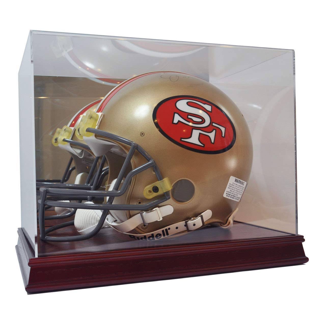 Deluxe Full Size Football Helmet Wood Base Display WXF02