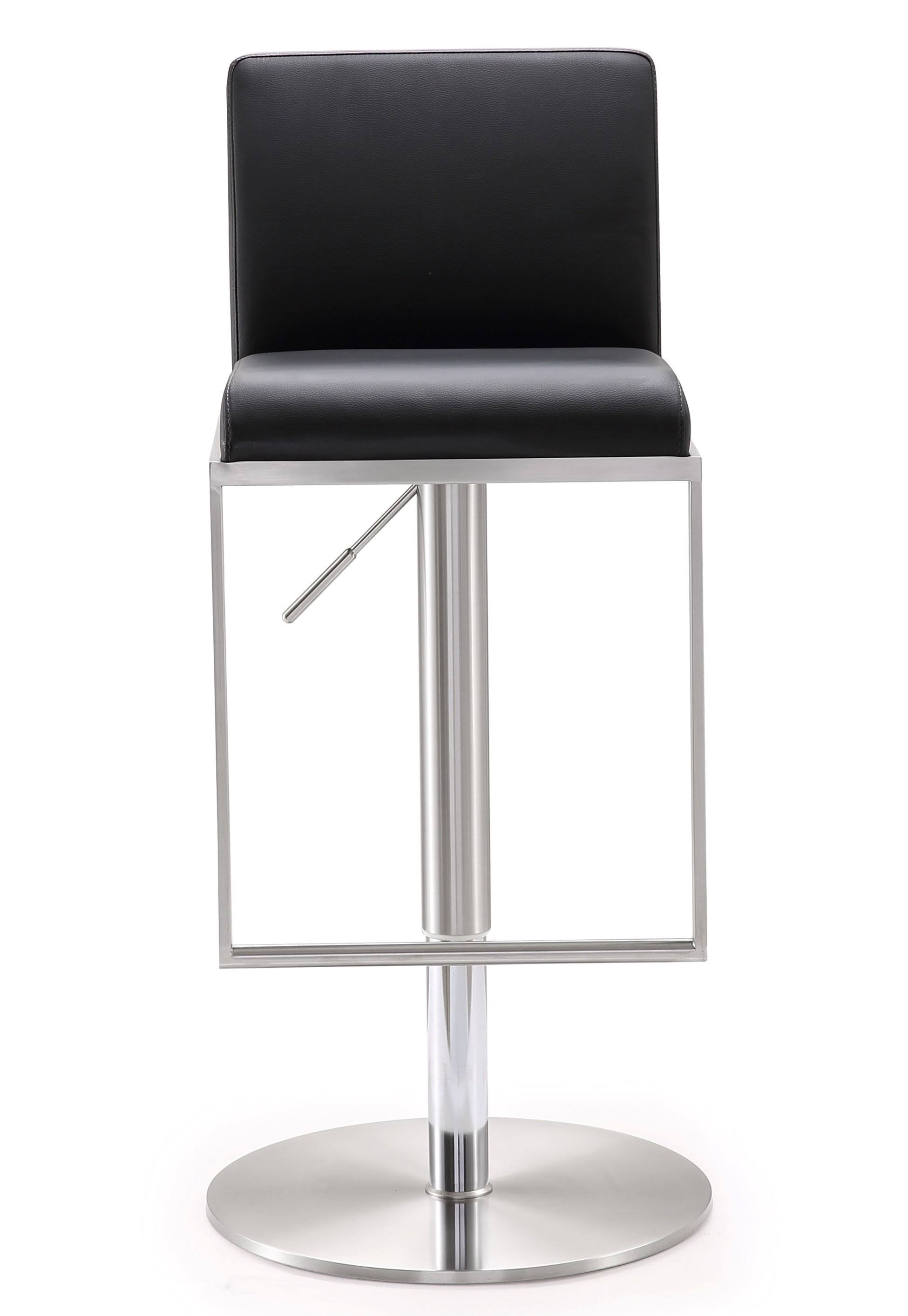 TOV Furniture Amalfi Black Stainless Steel Adjustable Barstool WXF02