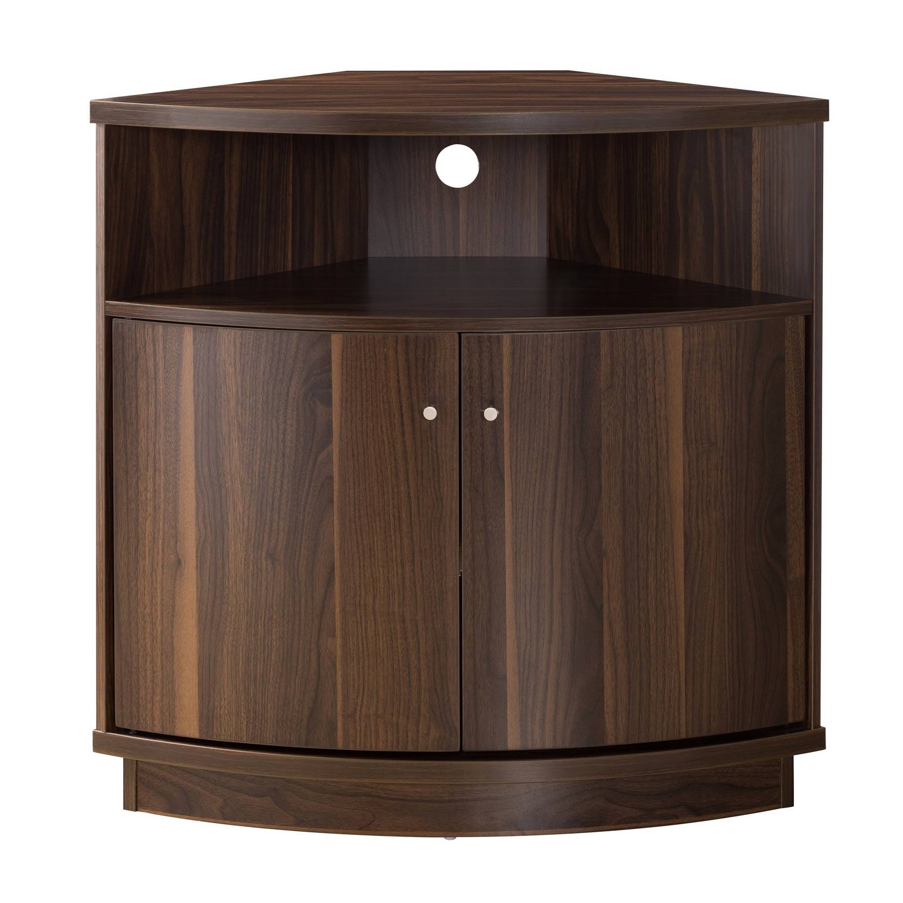 ioHOMES Edisa Contemporary 3 Shelf Corner Buffet Dark Walnut HOMES ...