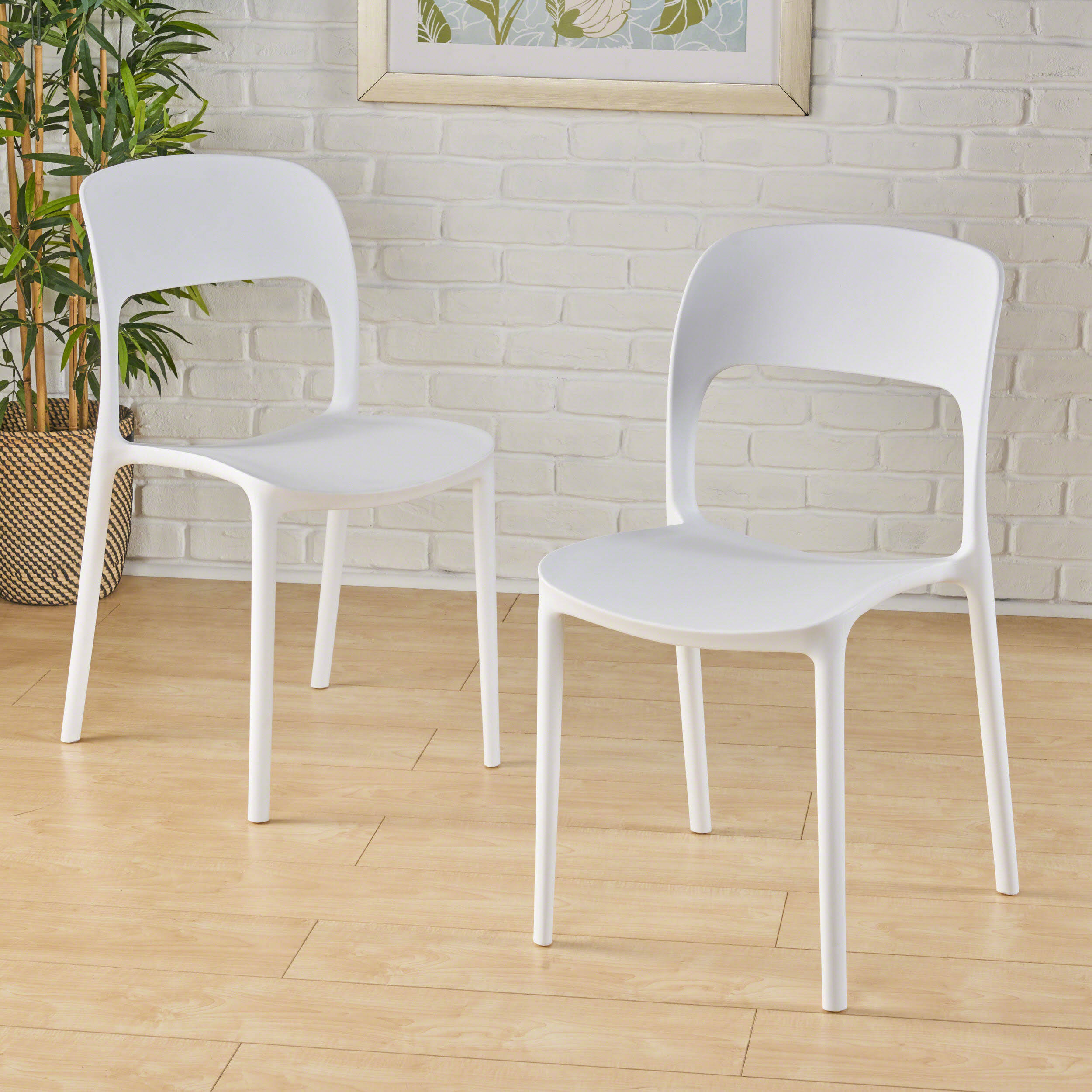 Funnel Indoor Plastic Chair (Set of 2) White WXF02