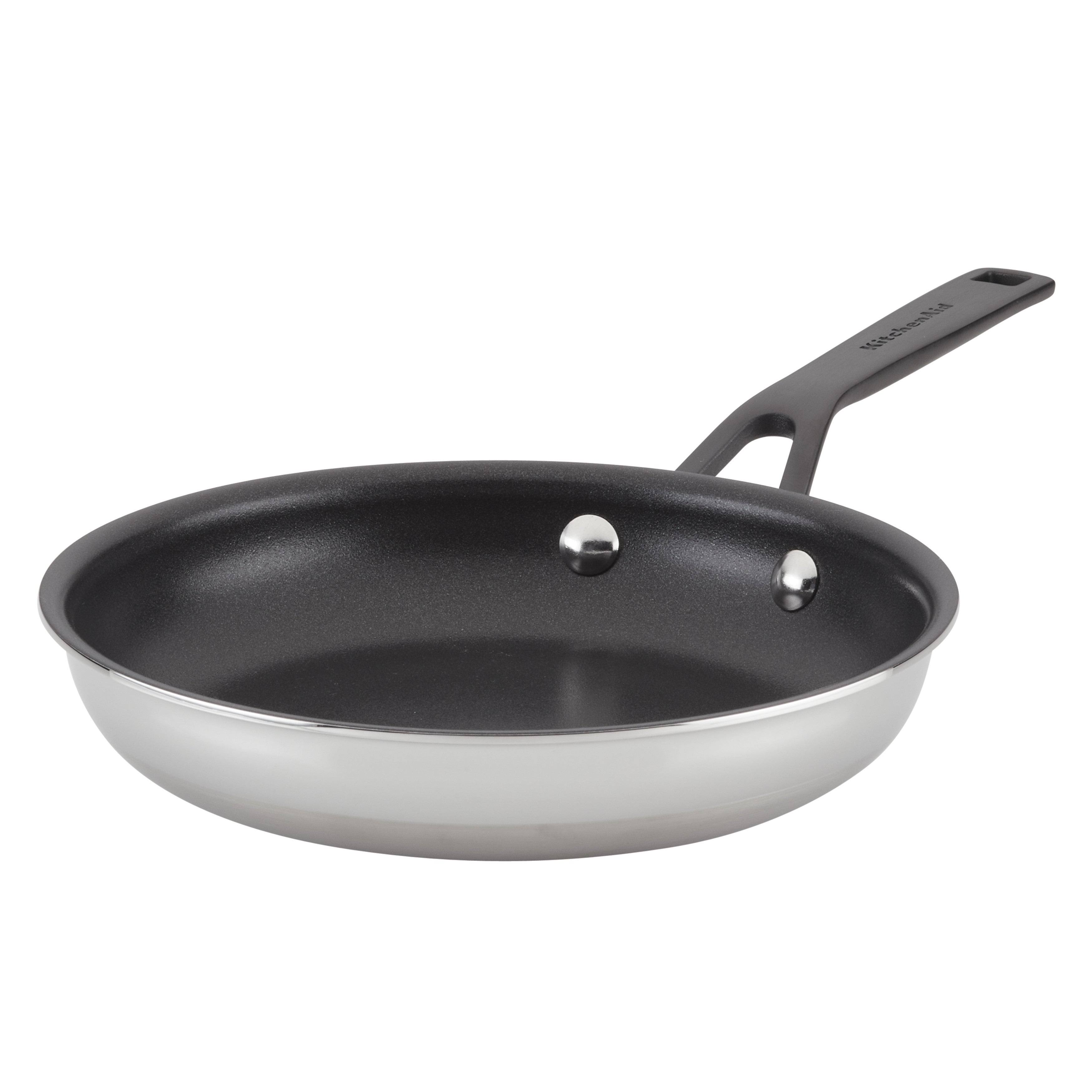 KitchenAid 5-Ply Clad Stainless Steel 8.25x22 Nonstick Frying Pan - WXF-02