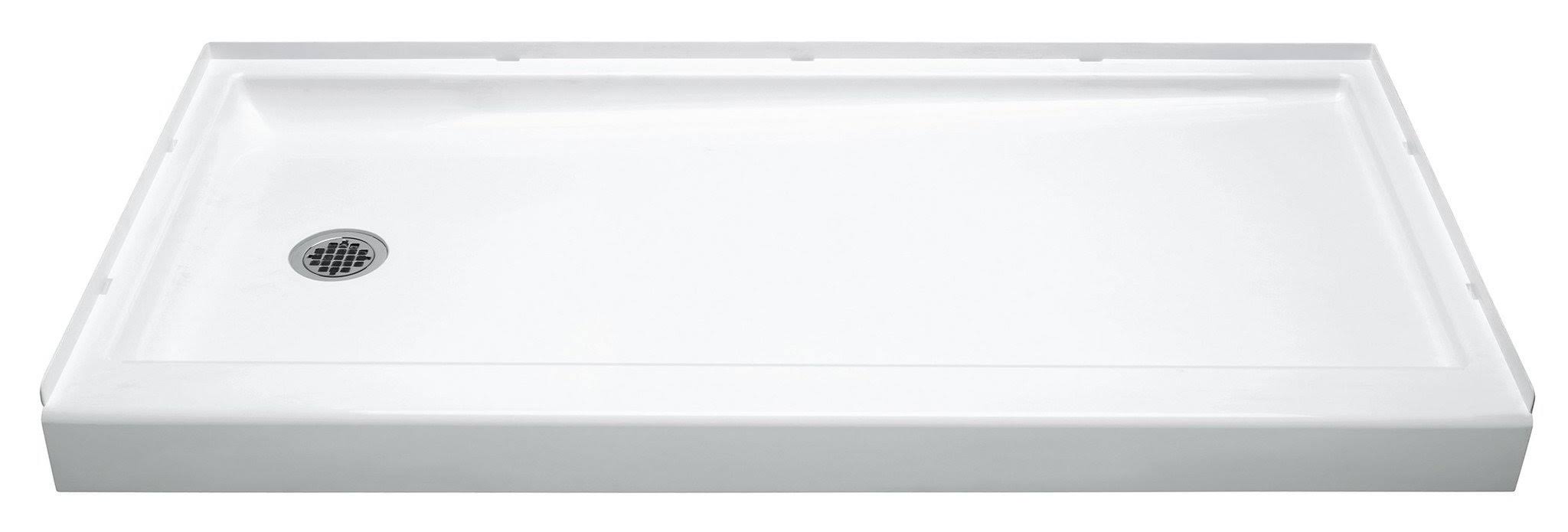 Sterling Ensemble Shower Base& Left Hand& 60 in. x 30 In.& White WXF02