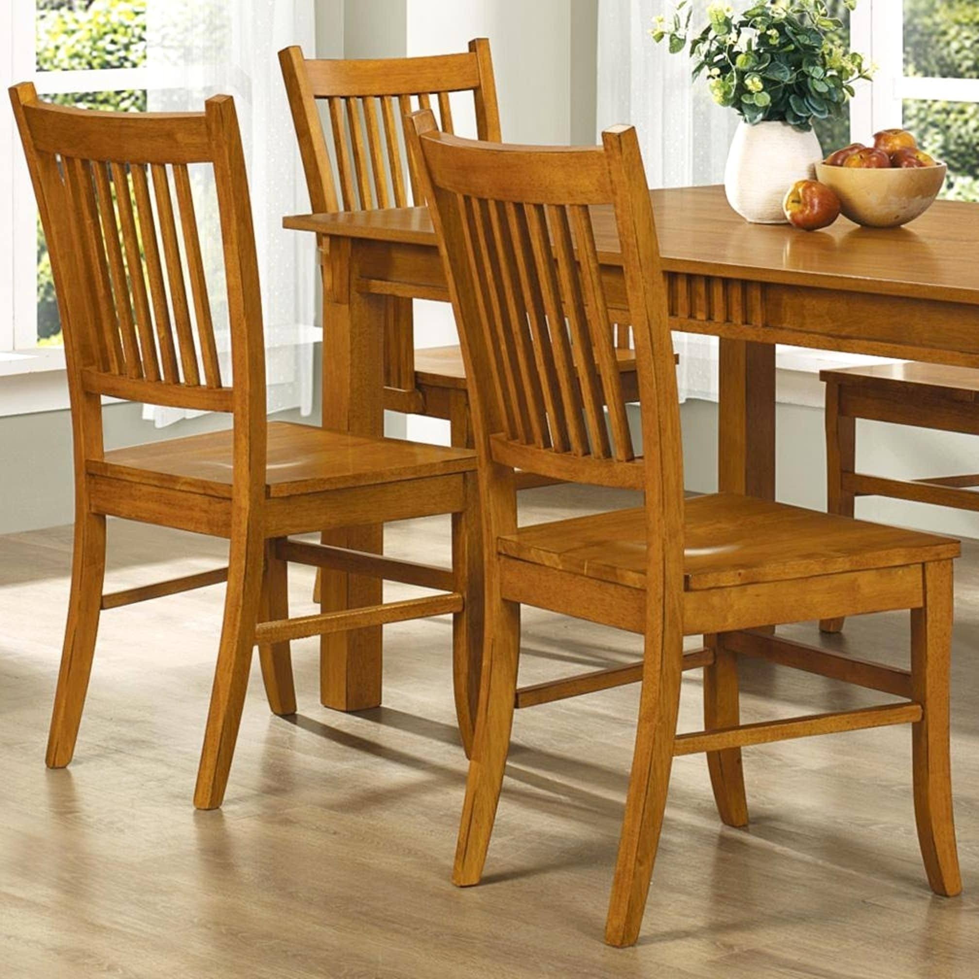 Wood Mission Country Style Dining Chairs (Set of 2) Dining Height
