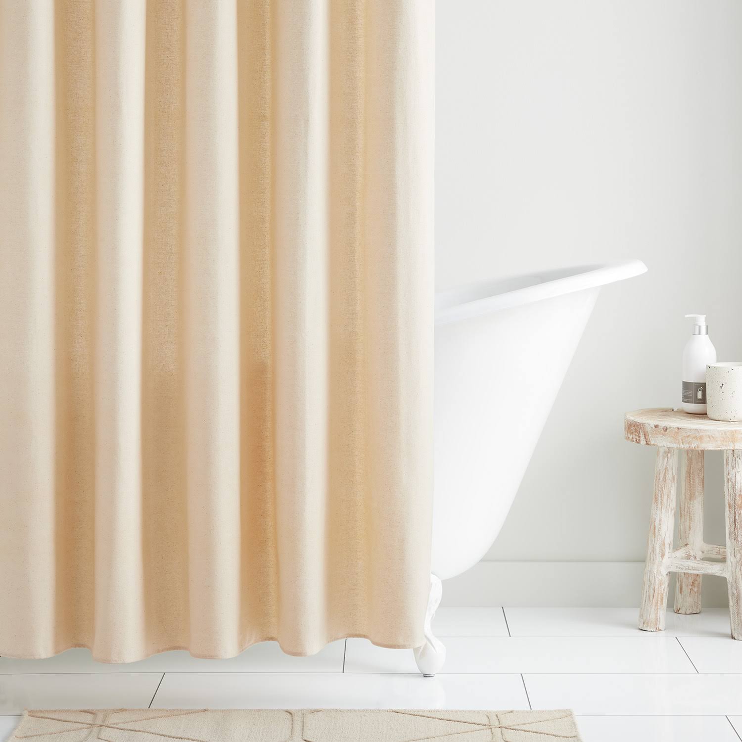 Signature Hardware Cotton Duck Shower Curtain Shower Accessory Natural WXF02