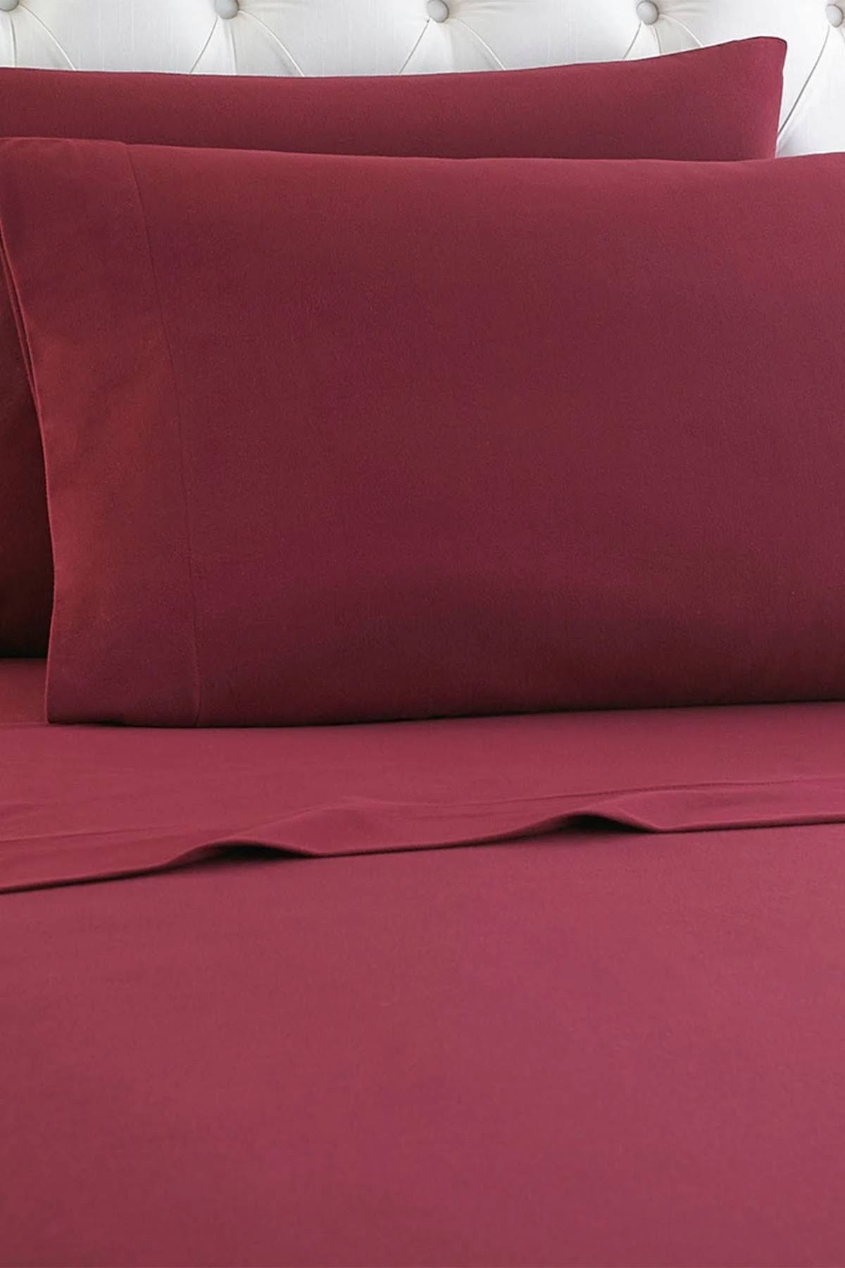 Micro Flannel Sheet Set King Wine WXF02
