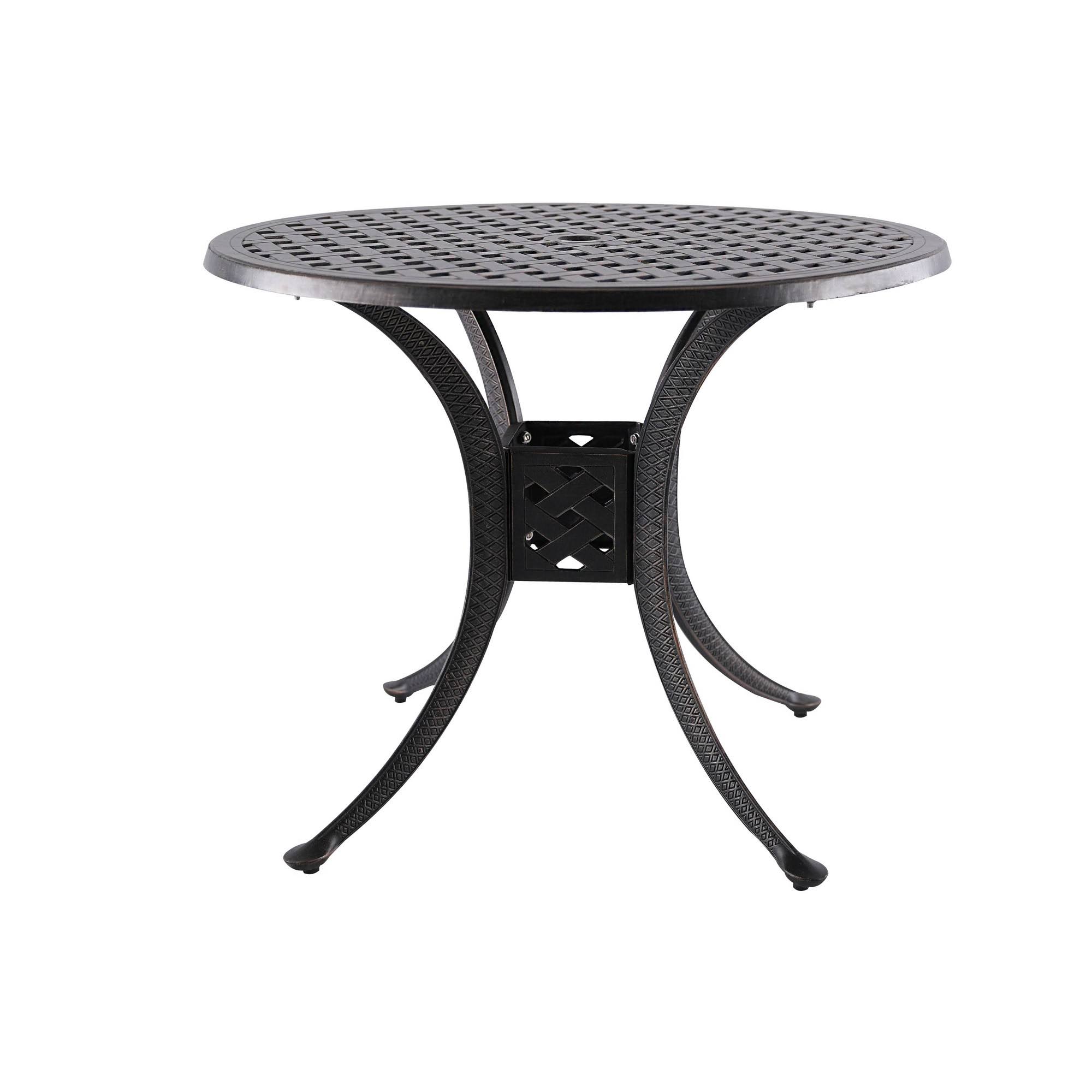 NUU Garden 36 inch Cast Aluminum Outdoor Patio Round Dining Bistro