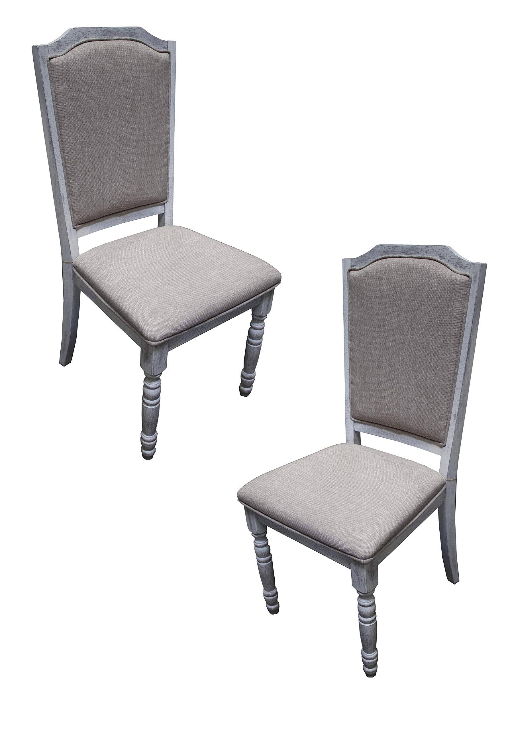Best Master Furniture Karen Rustic White Farmhouse Style Dining Chairs